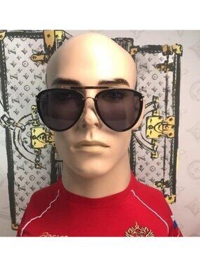 New Original Gucci GG0672S Unisex Aviator Sunglasses, Black/Grey